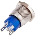 RS PRO Illuminated Push Button Switch Momentary Panel Mount SPDT Red LED IP67 19.2 mm Cutout 111-3894