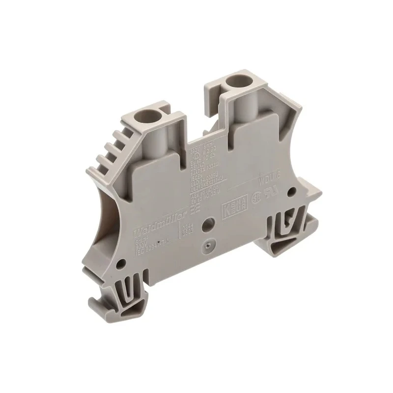 Weidmüller WDU Series DIN Rail Terminal Block Dark Beige 6mm² 1-Level Screw IECEx/ATEX 1781740000