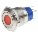 RS PRO Illuminated Push Button Switch, Latching, SPDT, Red LED, Panel Mount, 19.2 mm Cutout, 250 V AC, IP67, Model 111-3893
