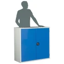 RS PRO Steel Floor Standing Storage Cabinet 1.02m Width x 1m Height x 430mm Depth Blue/Grey 3 Shelves Lockable 424-5443