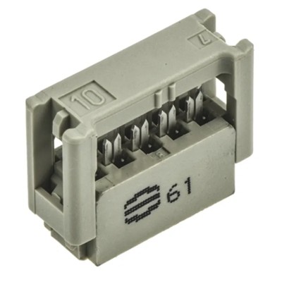 HARTING 10-Way IDC Connector Female for Cable, 2 Row, 1A, 320V AC, Gold and Tin Plated Contacts 09185106803