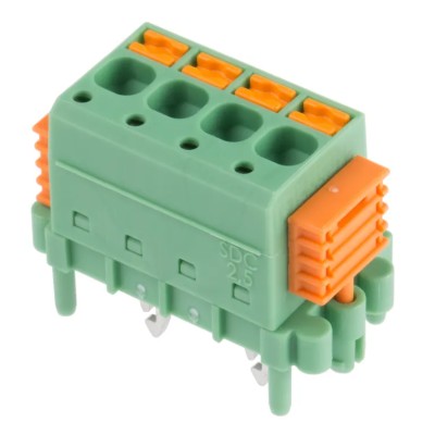 Phoenix Contact SDC 2.5/ 4-PV-5.0-ZB Series Straight PCB Terminal Block, 4 Contacts, 5 mm Pitch, 320V, 12A 1864053