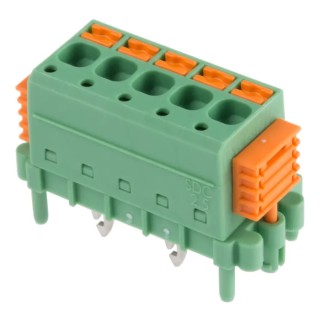 Phoenix Contact SDC 2.5/ 5-PV-5.0-ZB Series Straight PCB Terminal Block, 5 Contact 5 mm Pitch 320V 12A 1 Row 1864066