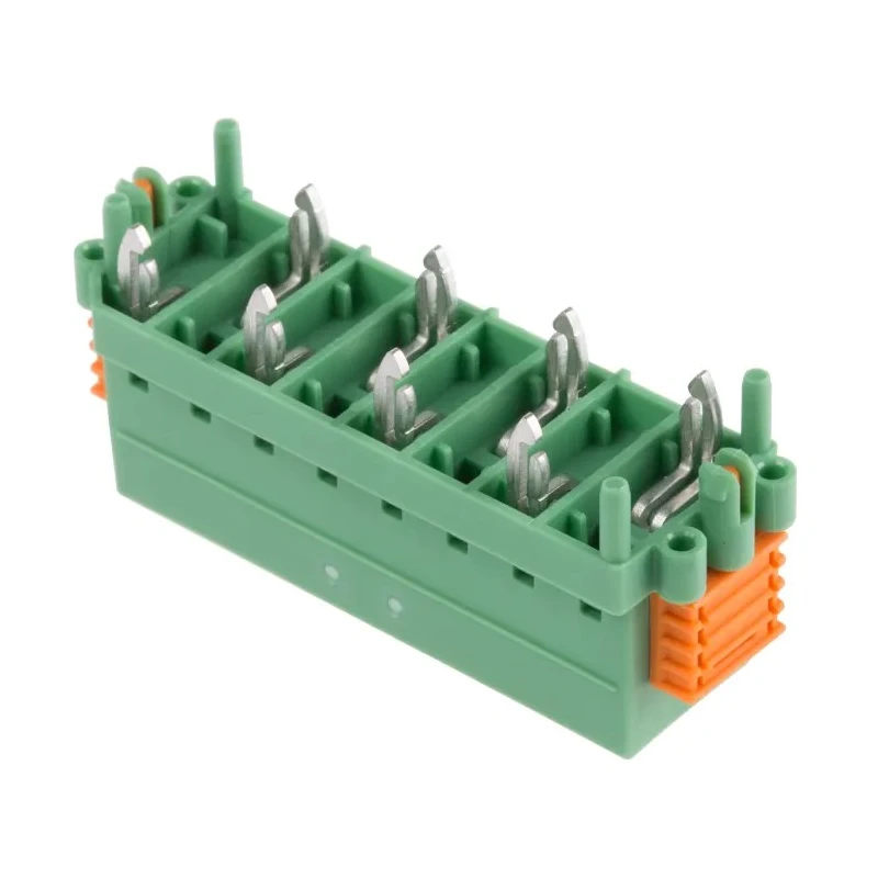 Phoenix Contact SPTAF 1/ 2-3.5-EL Series Angled Wave Soldering Mount PCB Terminal Block, 2 Contacts, 3.5 mm Pitch 1864095