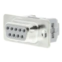HARTING D-Sub 9 Way Right Angle 2.77 mm Pitch Cable D-Sub Connector Female 09661186500