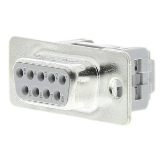 HARTING D-Sub 9 Way Right Angle 2.77 mm Pitch Cable D-Sub Connector Female 09661186500
