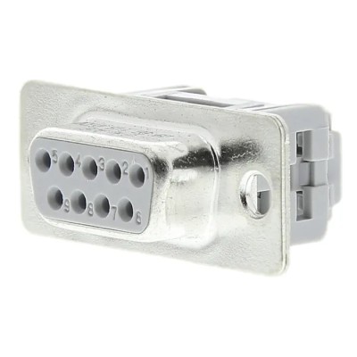 HARTING D-Sub 9 Way Right Angle 2.77 mm Pitch Cable D-Sub Connector Female 09661186500