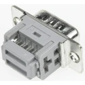 HARTING D-Sub 9 Way Right Angle 2.77 mm Pitch Cable Connector Male 09661286700