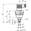Jumo Pressure Sensor 0 bar to 16 bar Relative Reading Stainless Steel Housing IP65 IP67 401001/000-460-405-502-20-601-61/000