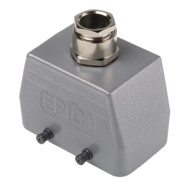 EPIC Heavy Duty Power Connector Hood Aluminium Alloy IP65 M20 Thread Size 10+E Poles 2 Levers 19040000+71201200