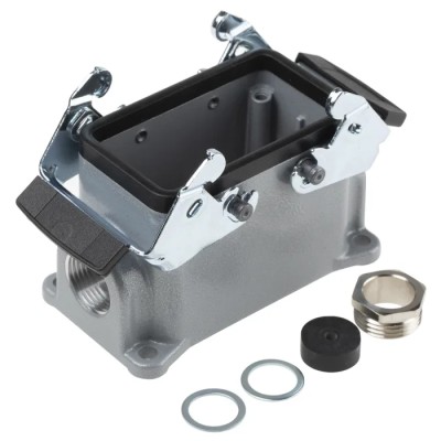 EPIC Heavy Duty Power Connector Housing Surface Mount IP65 2 Lever Thread Size M20 Series H-BE 19034000+71200200