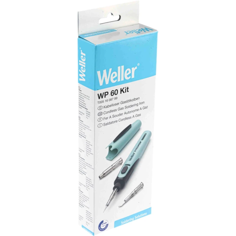 Weller Gas Soldering Iron Kit with 60-01 Tip Series, 500°C Soldering Tip Temperature T0051608799