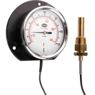 RS PRO Dial Thermometer Dual Scale Centigrade Fahrenheit 100mm Dial Steel Case 120°C 431-5671