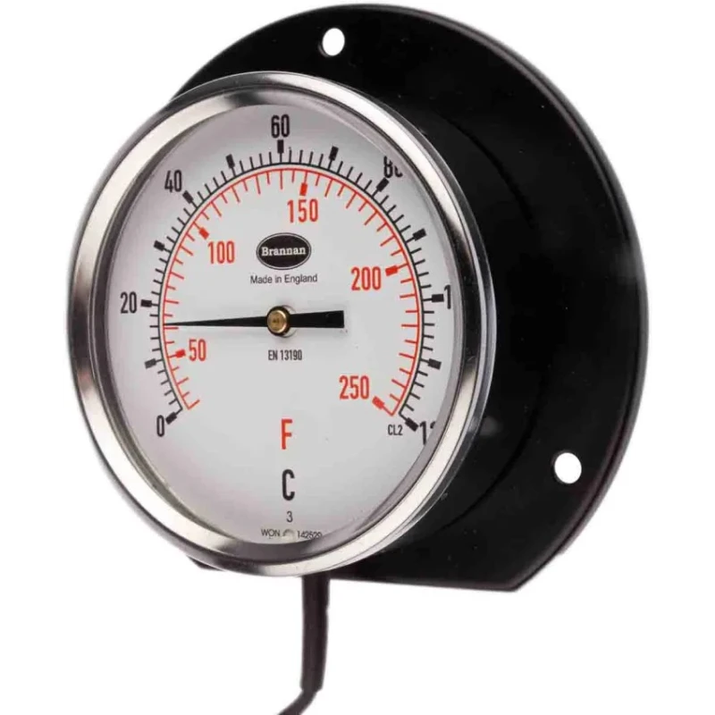 RS PRO Dial Thermometer Dual Scale Centigrade Fahrenheit 100mm Dial Steel Case 120°C 431-5671