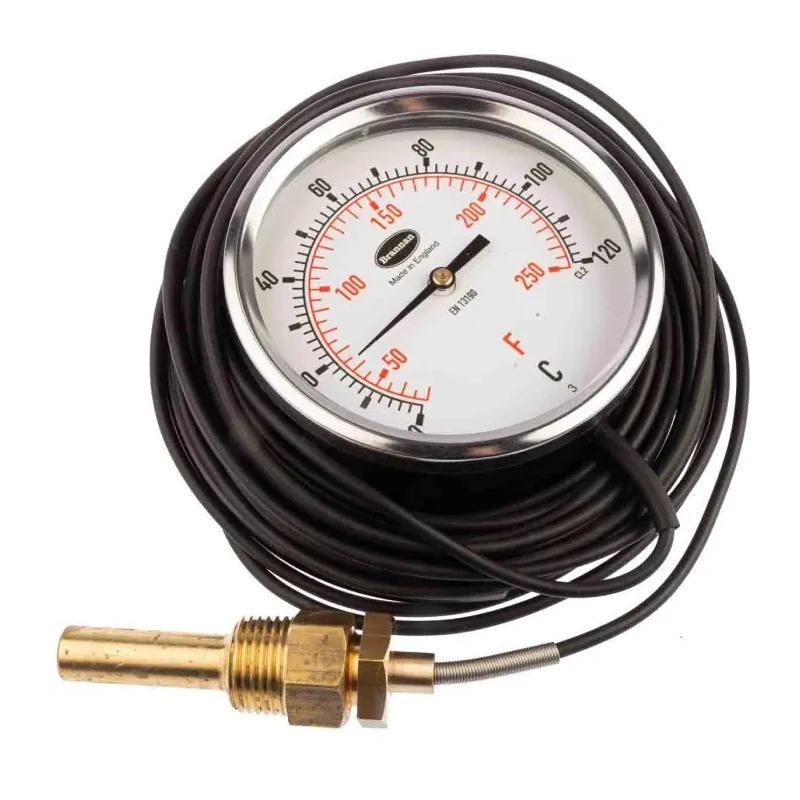 RS PRO Dial Thermometer Dual Scale Centigrade Fahrenheit 100mm Dial Steel Case 120°C 431-5671