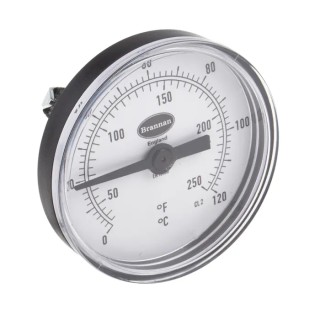 RS PRO Dial Thermometer Stainless Steel Case 66 mm Dial Size 0°C to 120°C Measurement Accuracy ±4°C 431-5621