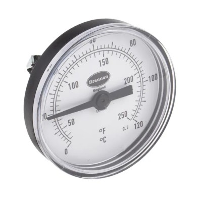 RS PRO Dial Thermometer Stainless Steel Case 66 mm Dial Size 0°C to 120°C Measurement Accuracy ±4°C 431-5621