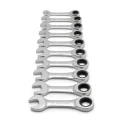 GearWrench 10-Piece Ratchet Spanner Set, 10 to 19 mm, Alloy Steel, Chrome Finish 9520D