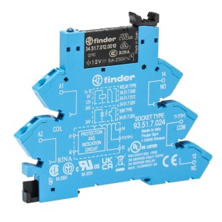 Finder Electromechanical Interface Relay, DIN Rail Mount, 12V DC Coil, SPDT Contact, 15.2mA Coil Current 38.61.7.012.0050