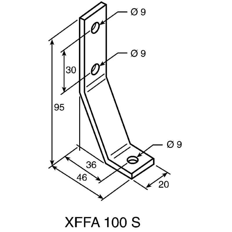 FlexLink Stainless Steel Floor Bracket 7.2 mm Groove Compatible with 60 mm Strut Profile XFFA 100 S