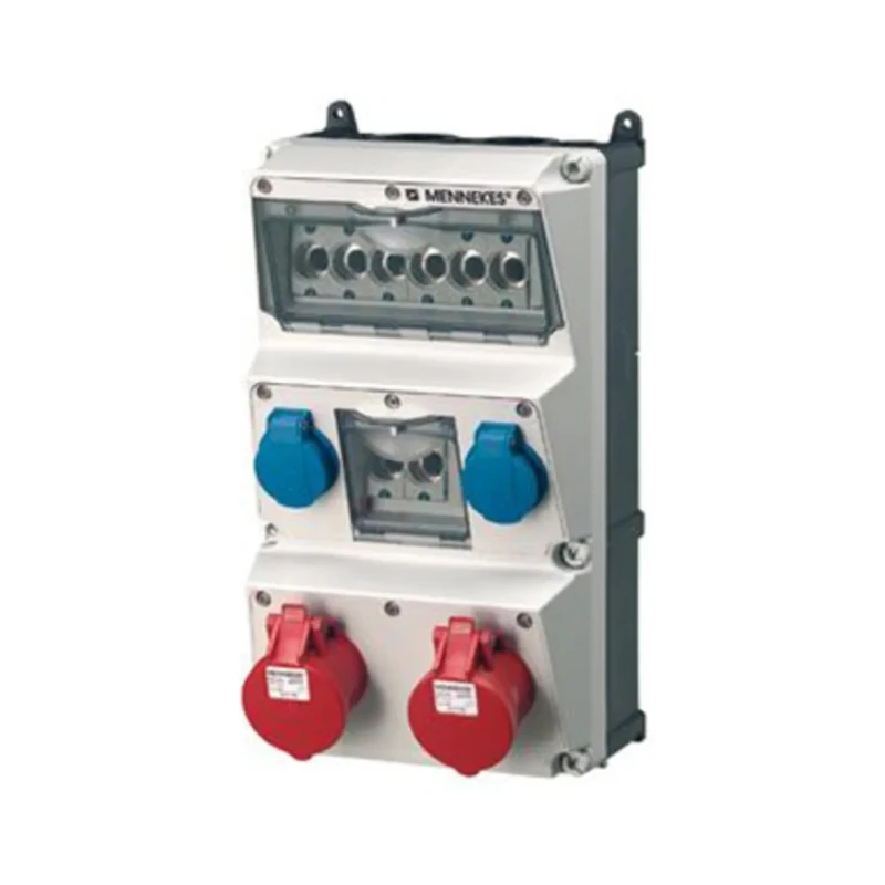MENNEKES Industrial Power Connector Wall Mount 5-Pole 16A 400V IP44 Red Blue IP44