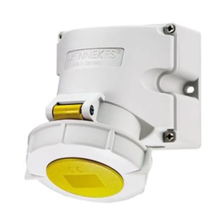 MENNEKES Industrial Power Connector Wall Mount 32A 110V IP67 Yellow 3 Pole 
