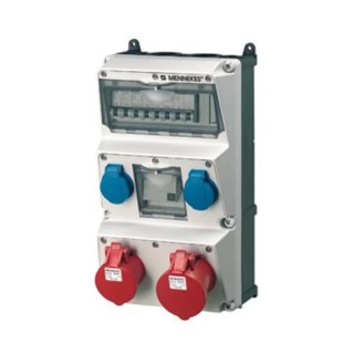 MENNEKES AMAXX IP44 Blue and Red Wall Mount 5 Pole Industrial Power Connector 400V IP44 