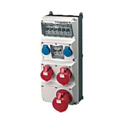 MENNEKES IP44 Wall Mount 5P Distribution Unit, 230V, 400 V 
