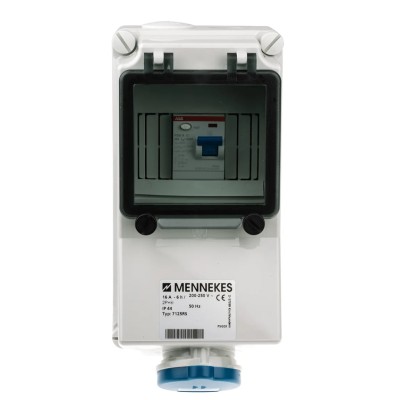 MENNEKES Wall Mount Industrial Power Connector Blue IP44 Rated At 16A, 230V, 3 Pole IP44 