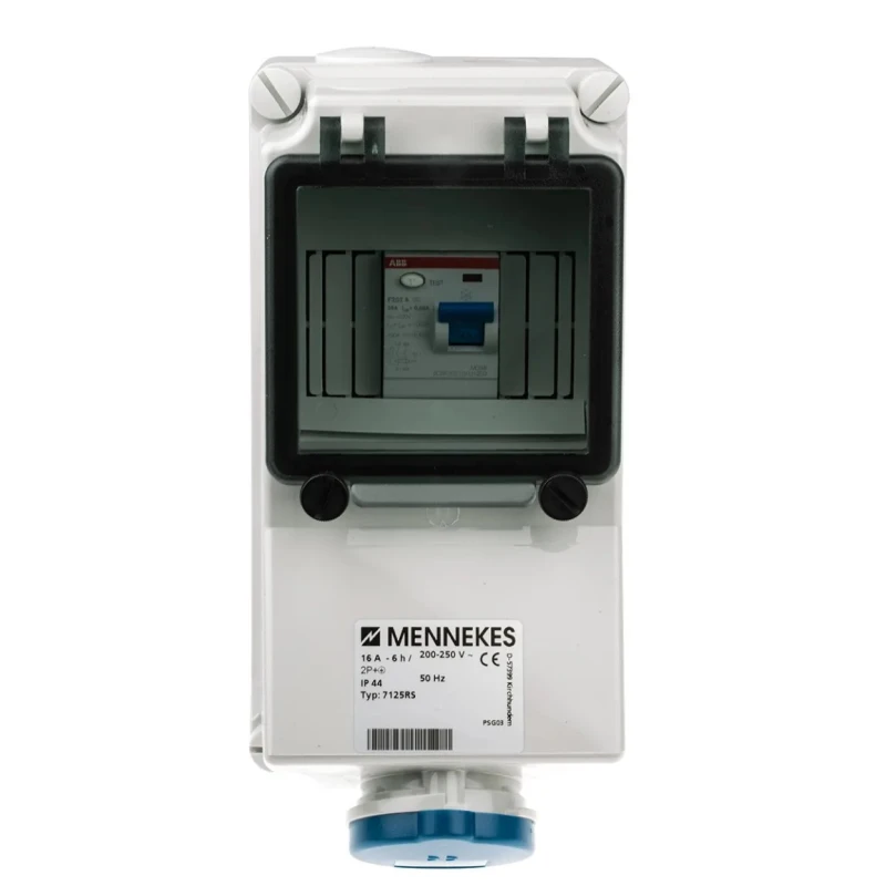 MENNEKES Wall Mount Industrial Power Connector Blue IP44 Rated At 16A, 230V, 3 Pole IP44 