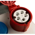MENNEKES Industrial Power Connector AMAXX Receptacle Combination 16A 230V, 400V 5-Pole IP44 Red Blue Wall Mount IP44