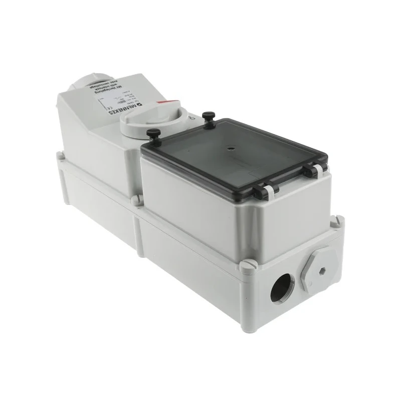 MENNEKES Wall Mount Receptacle, Rated At 16A, 400V, IP67, White Red, 5 Pole, Interlocked, Screw Terminal 