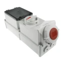 MENNEKES Wall Mount Receptacle, Rated At 16A, 400V, IP67, White Red, 5 Pole, Interlocked, Screw Terminal 