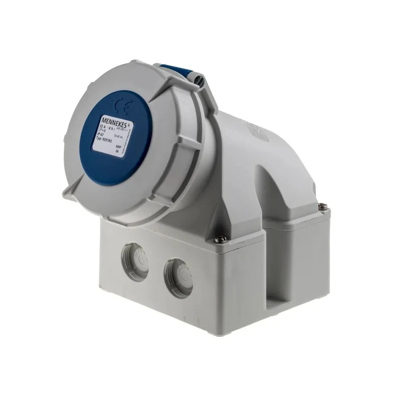 MENNEKES Industrial Power Connector 3 Pole, Rated At 32A 230V, IP67 Blue, Wall Mount Screw Terminal 