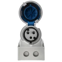 MENNEKES Industrial Power Connector 3 Pole, Rated At 32A 230V, IP67 Blue, Wall Mount Screw Terminal 