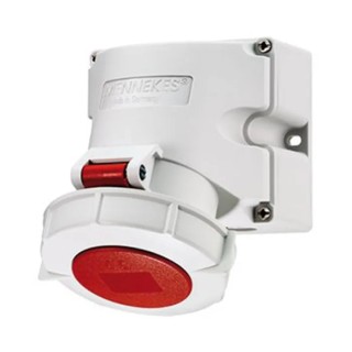 MENNEKES Industrial Power Connector, Red IP67 Rated, 16A, 400V, Wall Mount, 5 Pole IP67