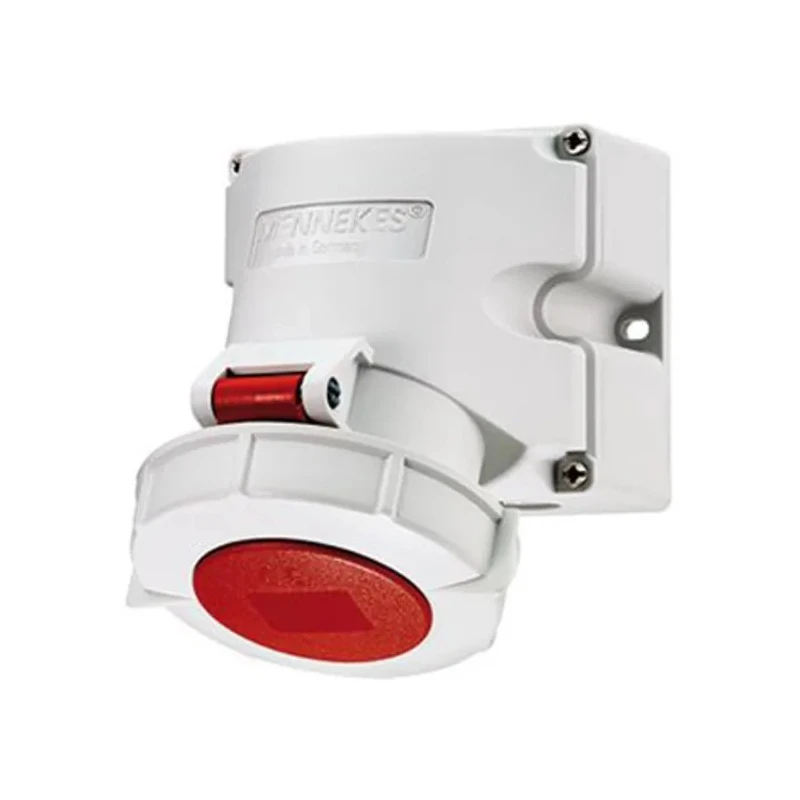 MENNEKES Industrial Power Connector, Red IP67 Rated, 16A, 400V, Wall Mount, 5 Pole IP67