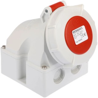 MENNEKES Industrial Power Connector Rated At 16A, 400V Red Wall Mount IP67 5 Pole IP67