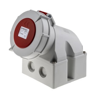 MENNEKES Industrial Power Connector Wall Mount, 32A 400V IP67 Red 5 Pole IP67