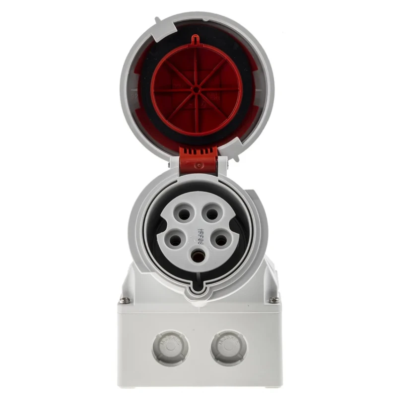 MENNEKES Industrial Power Connector Wall Mount, 32A 400V IP67 Red 5 Pole IP67