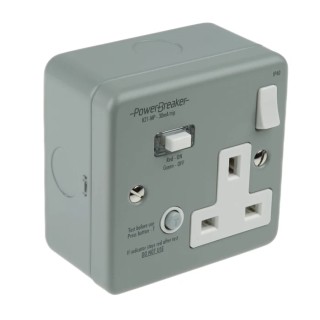 Powerbreaker PowerBreaker H 13A Passive 1 Gang Dual Pole Surface Mounted RCD Socket K21MP-C