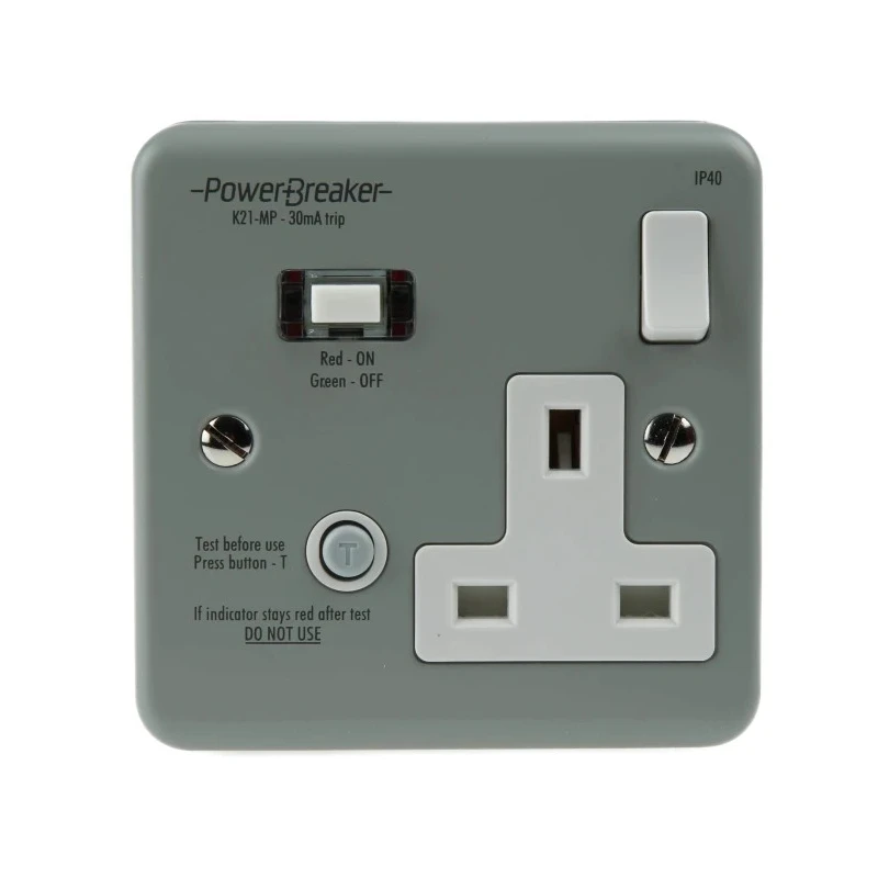 Powerbreaker PowerBreaker H 13A Passive 1 Gang Dual Pole Surface Mounted RCD Socket K21MP-C
