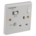 Powerbreaker PowerBreaker H 13A Passive 1 Gang Surface Switched RCD Socket Polycarbonate 230VAC K21WP-C