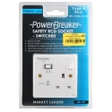 Powerbreaker PowerBreaker H 13A Passive 1 Gang Surface Switched RCD Socket Polycarbonate 230VAC K21WP-C