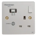Powerbreaker PowerBreaker H 13A Passive 1 Gang Surface Switched RCD Socket Polycarbonate 230VAC K21WP-C