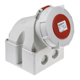 MENNEKES Industrial Power Connector, Rated at 32A, 400V, IP67, Red, Wall Mount, Screw Terminal, 4 Pole IP67