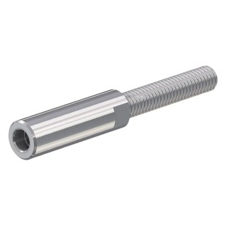 Staubli Silver 3 mm Terminal Post, M4 Thread, 55A, Height Above Panel 20mm 01.0002