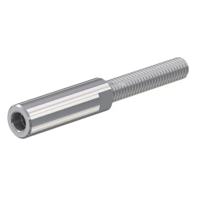 Staubli Silver 3 mm Terminal Post, M4 Thread, 55A, Height Above Panel 20mm 01.0002