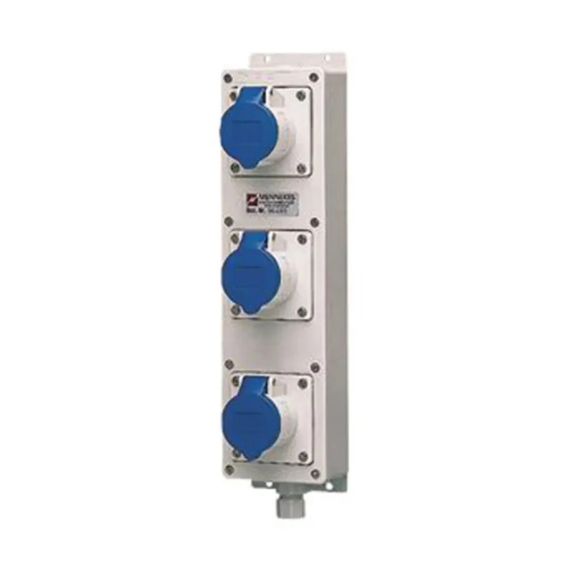 MENNEKES Rated At 16A, 230V IP44 Blue Wall Mount Receptacle Strip 3 Socket IP44