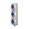 MENNEKES Rated At 16A, 230V IP44 Blue Wall Mount Receptacle Strip 3 Socket IP44